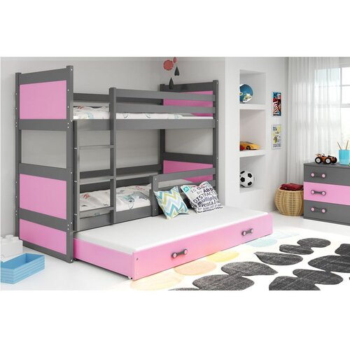 Krevet BMS Rico na kat za 3 osobe 200x90 cm, GRF roza Cijene
