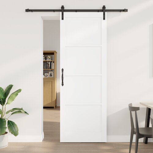 vidaXL Drsna vrata s kovinskimi deli bela 83x232 cm narejena iz trdnega bora, Notranja vrata 'ORKDAL'bela 83x232x4 cm iz trdnega bora Cene
