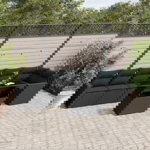 vidaXL 7-dijelni set vrtnih sofa od poliratana s jastucima crni Cijene