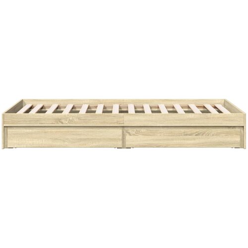  Okvir za krevet s ladicama boja hrasta 90x190 cm drveni Slike