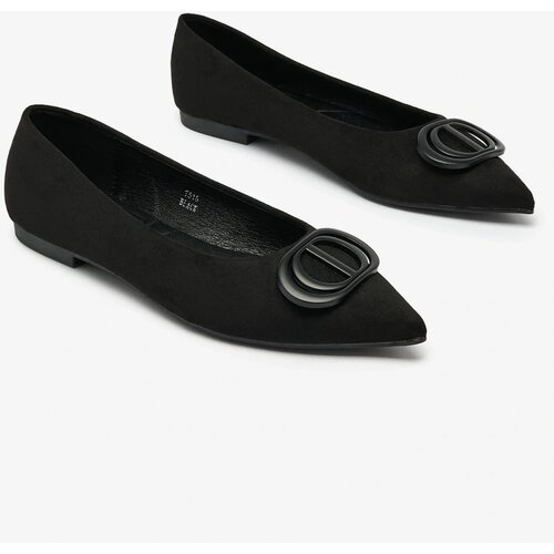 Resti Black women&amp;#039;s pointed-toe ballerinas with embellishment on the nose Tidita Slike
