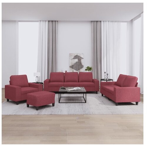 vidaXL 4-dijelni set sofa crvena boja vina od tkanine Cene