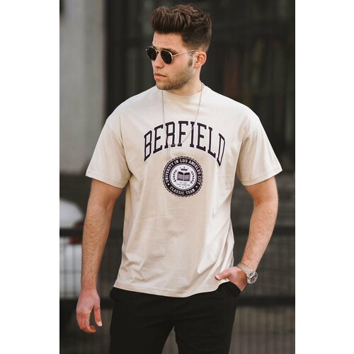 Madmext Men's Beige Plain T-Shirt 4999 Slike