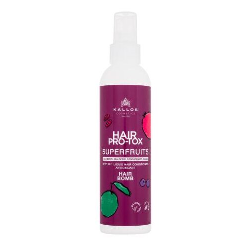 Kallos Cosmetics Hair Pro-Tox Superfruits Hair Bomb 200 ml regenerator o&amp;scaron;tećenu kosu za ženske Slike