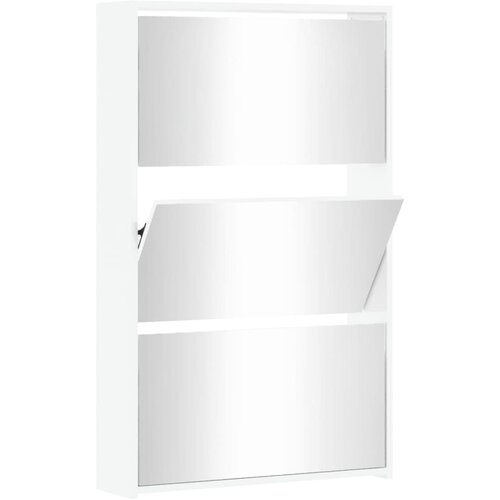 Maison Chic Omarica za obutev - Kopa za čevlje z ogledalom 3-nadstropna bela 63x17x102,5 cm, (21777206) Slike