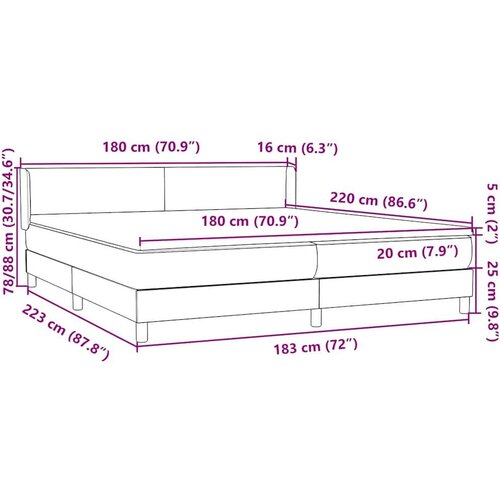  Krevet s oprugama i madracem tamnozeleni 180x220 cm bar&amp;scaron;unasti Slike