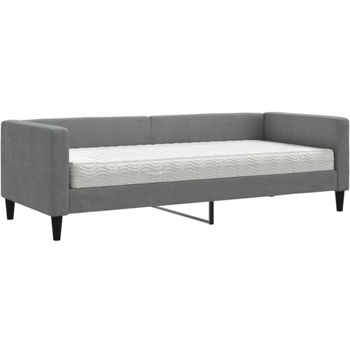  Dnevni krevet s madracem tamnosivi 80 x 200 cm od tkanine Slike