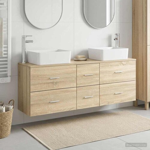  Set ormarića za kupaonicu 3 kom. Hrast sonoma 53 x 34,5 x 63 cm Cijene