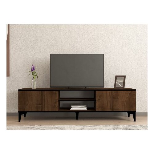 Hanah home tv polica erem walnut black Slike