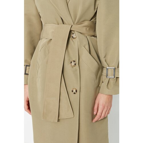 Trendyol Open Khaki Wide Cut Oversize Belted Windbreaker Detailed Water Repellent Long Trench Coat Cijene