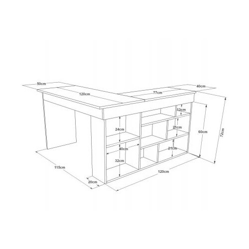Hanah home CT5 - aw atlantic pinewhite study desk Slike