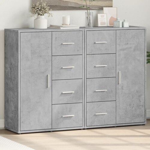 vidaXL Komoda 2 kom siva boja betona 60x31x84 cm od konstruiranog drva Cijene