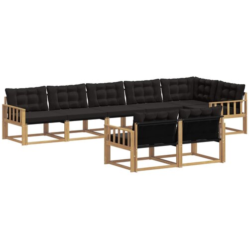 vidaXL Zunanja garnitura za sedenje z blazino 8 pcs Bela in črna, (5000282237) Cene