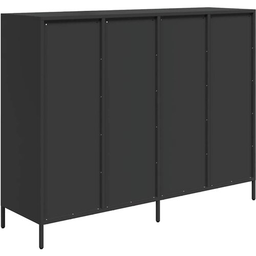  Komoda crna 135x39x103,5 cm hladno valjani čelik Slike