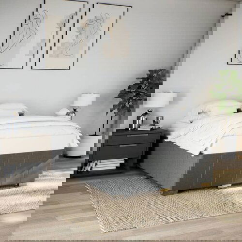 VidaXL Posteljni okvir brez vzmetnice temno siv 140x200 cm tkanina Slike