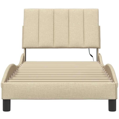  Okvir za krevet bez madraca krem 90x190cm od tkanine - Krema 90 x 190 cm Slike