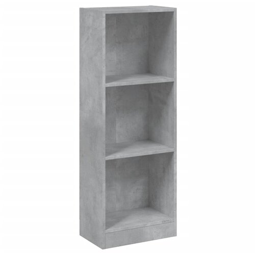 Maison Chic Knjižna omara - Knjižni regal 3-nadstropna betonsko siva 40x24x109 cm, (21725203) Slike
