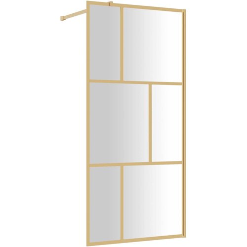  Stijenka za walk-in tu&amp;scaron; s prozirnim staklom ESG zlatna 80x195cm Slike