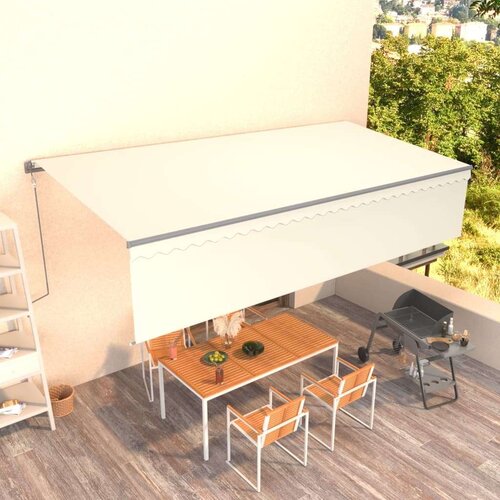  Avtomatsko zložljiva tenda s senčilom 6x3 m krem, (20703211) Cene