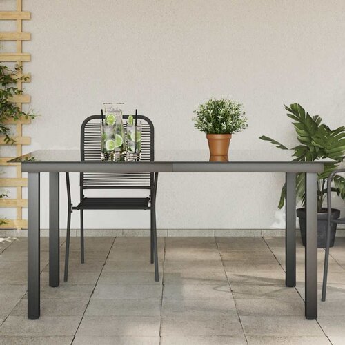  Vrtni stol crni 150 x 90 x 74 cm aluminijum i staklo Cene