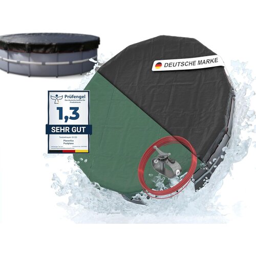 PLANENFUX okrogla pokrivna ponjava &amp;Oslash; 420 cm za bazene premera 320&amp;ndash;366 cm Slike
