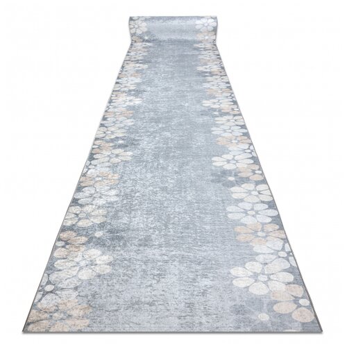 RugsX Tekač gumiran LOTUS MARGARETKA 60960 Cvetje siva pralna protizdrsna 100 100x990 cm, (5000314491) Cene