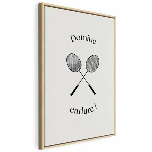  Slika - Black Badminton Rackets 40x60 U prirodnom drvenom okviru Cene