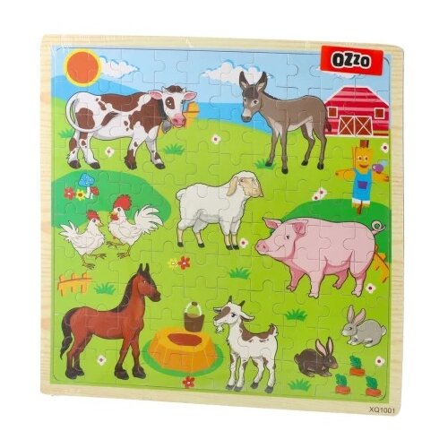 Ozzo little world igračka drvene puzle farma 100 delova ( 888078 ) Slike