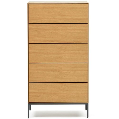 Kave Home Visoka komoda v hrastovem dekorju v naravni barvi 60x114 cm Vedrana &amp;ndash; Slike