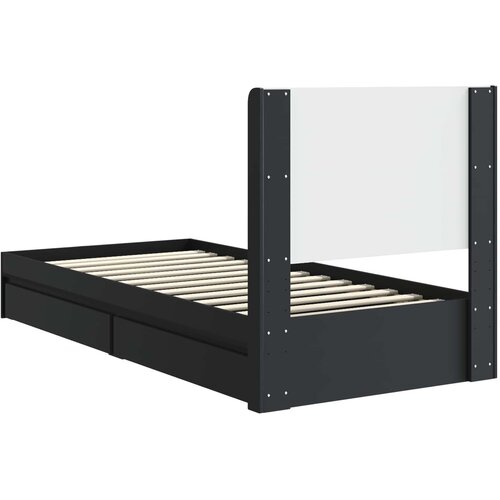  Okvir za krevet s pohranom i uzglavljem Crna 75 x 190 cm Slike