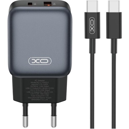 XO L156 Punjač USB-C/USB-A sa tip C kablom, 30W Slike