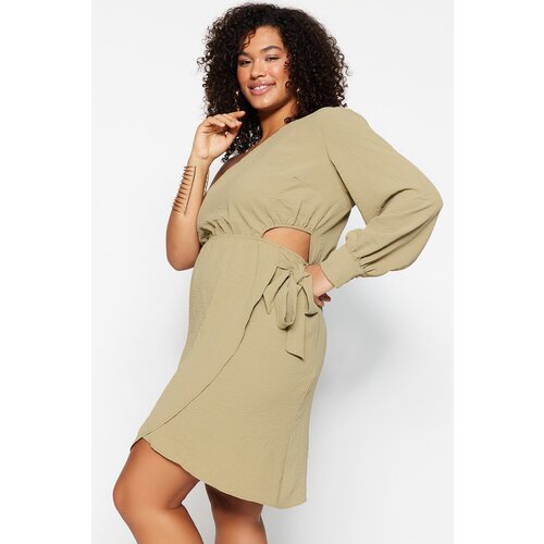 Trendyol Curve Plus Size Dress - Green - Skater Slike