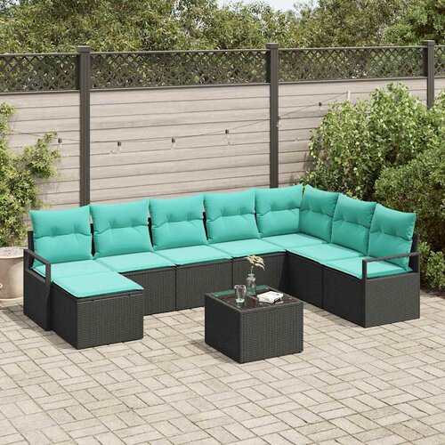  Set sofe 9 kom. Crna poliratan 287 x 177 x 85 cm Cene