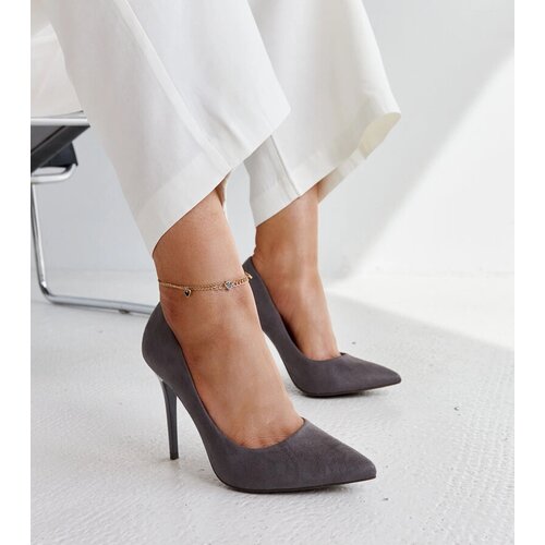 Gemre Dark grey stilettos with leather insole Amedie Cene