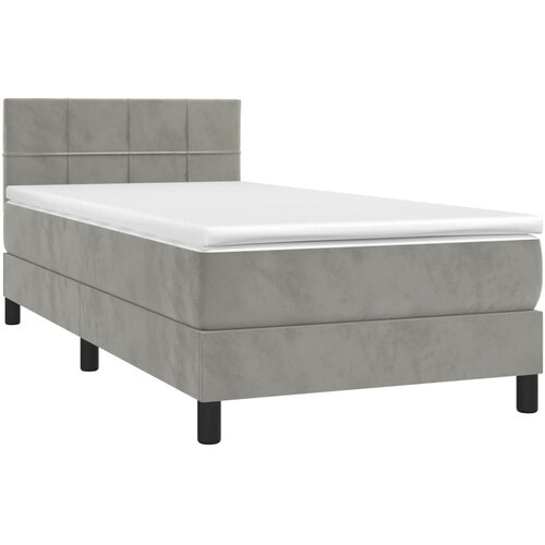 Box spring krevet s madracem svjetlosivi 100x200 cm bar&amp;scaron;unasti Slike