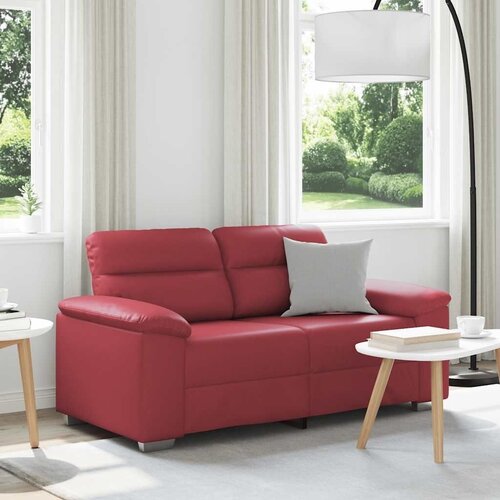  Dvosjed Kauč Vinsko Crvena 160x81x84 cm Imitacija Kože - boja crnog vina 1 160 cm Slike
