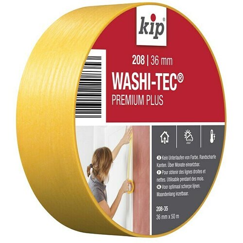 KIP Fineline trak Washi-Tec Universal 208 (Samolepilen, 50 m x 36 mm x 0,09 mm, Temperaturna odpornost: 0 &deg;C - 120 &deg;C) Cene