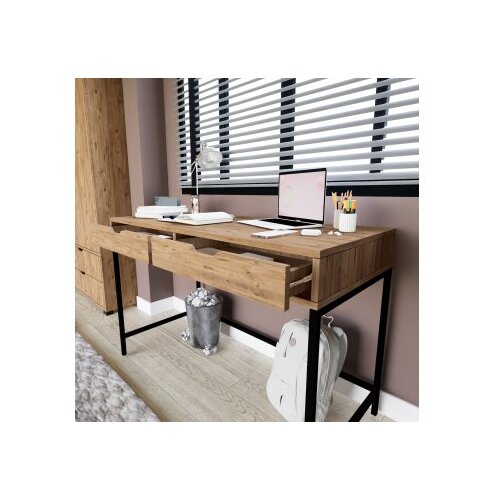 Hanah home Radni sto Atlas 1600-61, 120x77.4x55 cm, Boja hrasta Slike