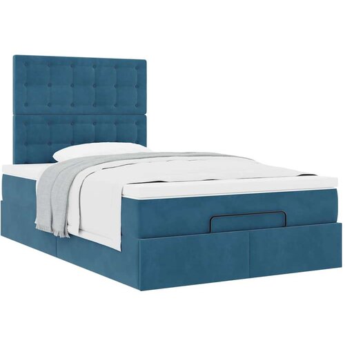 VidaXL okvir za krevet s madracima tamnoplavi 120x190 cm bar&amp;scaron;unasti Slike