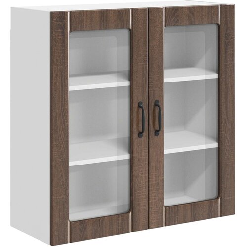 vidaXL Stenska kuhinjska omarica s polico Rjav hrast 80 x 31 x 80 cm Cene