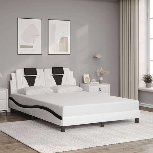  Okvir kreveta s uzglavljem crno-bijeli 120x200 cm umjetna koža Slike