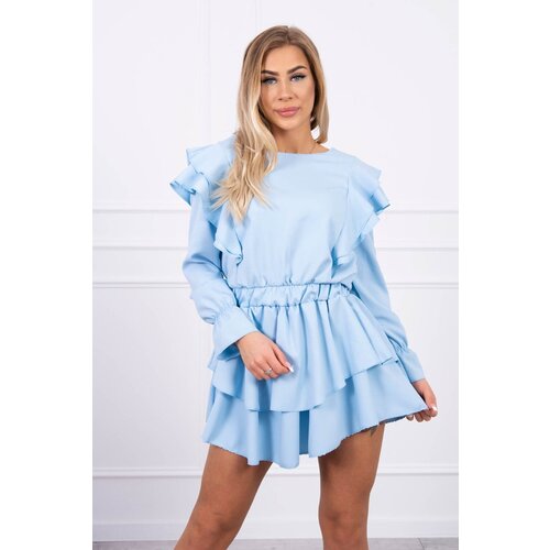 Kesi Azure dress with vertical ruffles Slike