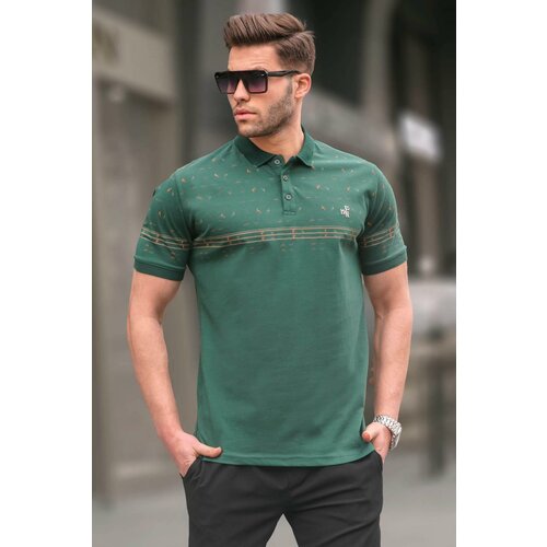 Madmext Dark Green Men's Polo Neck T-Shirt 6077 Slike