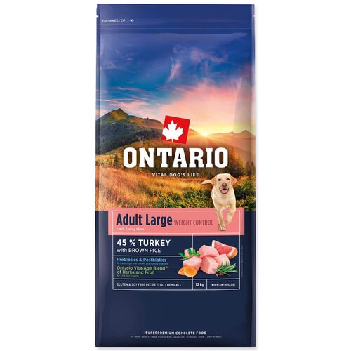 Ontario Adult Large Weight Control - puran in rjavi riž 12 kg Cene