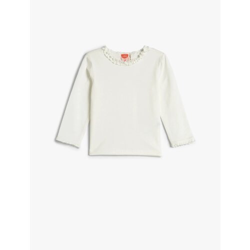 Koton Frilled T-Shirt Crewneck Long Sleeve Cotton Slike