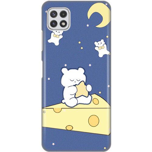 silikonska maska za Samsung A22 5G Dreamy Bear Print tamno plava Slike