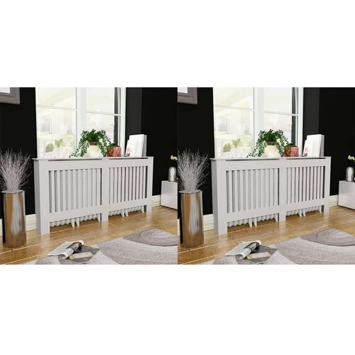  Pokrovi za radiatorje 2 kosa MDF 172 cm beli Cene