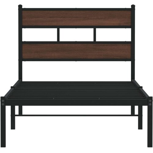 VidaXL Okvir kreveta bez madraca s uzglavljem boja hrasta 90x200 cm Slike