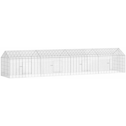 vidaXL Kletka za zajce srebrna 400 x 78 x 78 cm Cinkana jeklena Cene