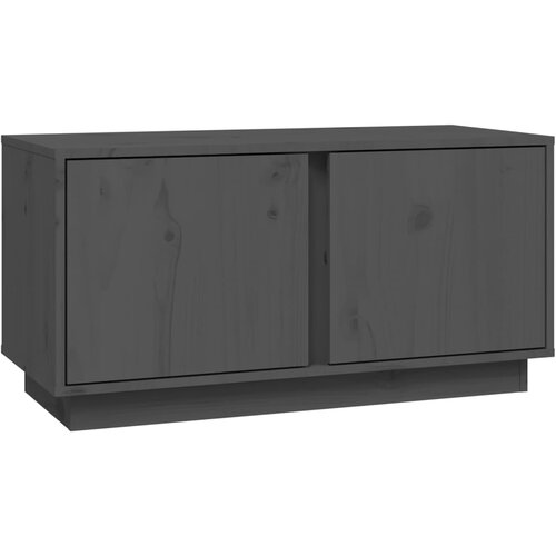Maison Chic TV omarica - TV stojalo - Televizijska omarica siva 80x35x40,5 cm trdna borovina, (21700381) Slike